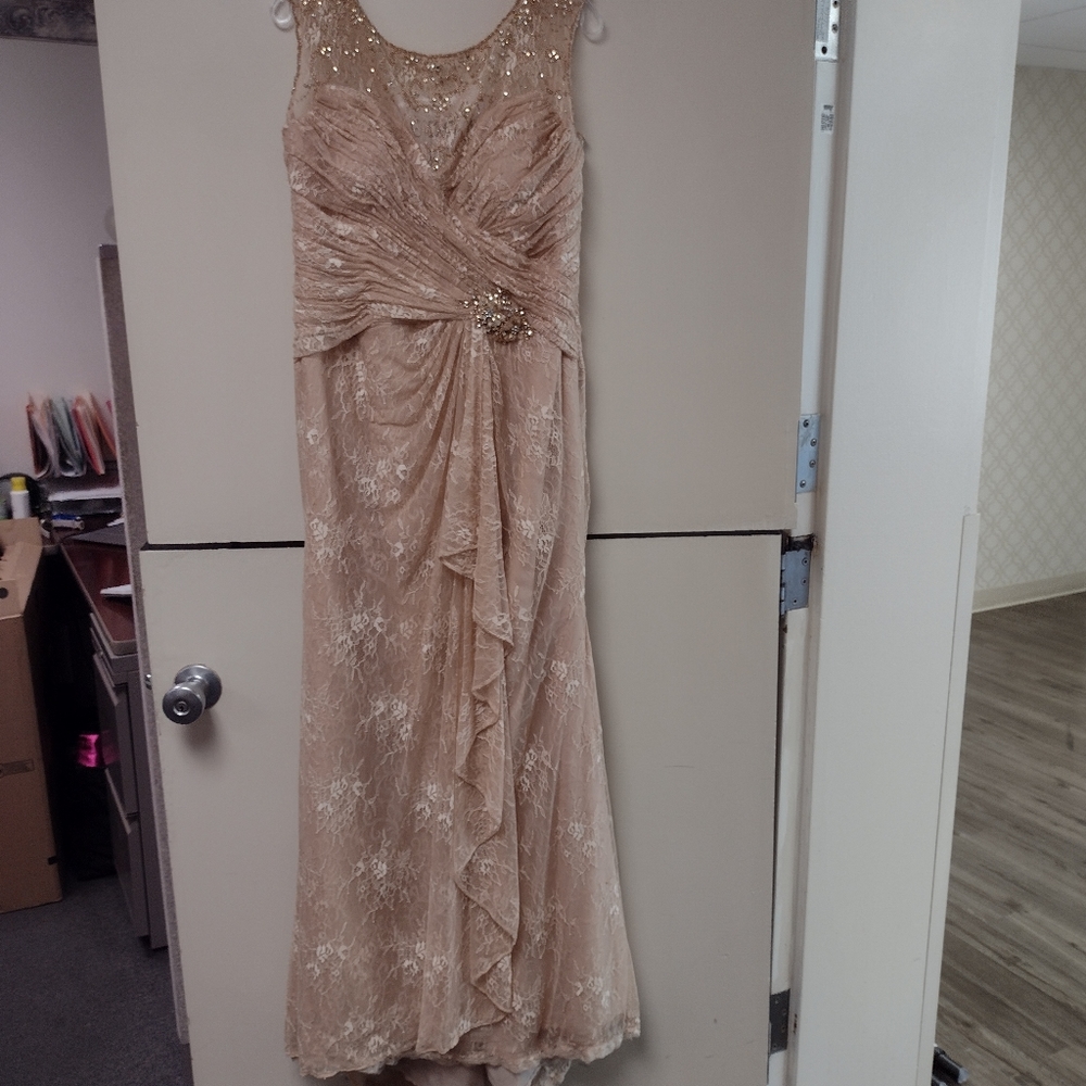 Montage by Mon Cheri Nude Lace Dress